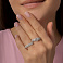 Серебряное двойное кольцо с фианитами и крупным камнем (арт. 7501/8527) – изображение 2