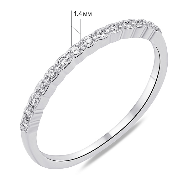 Серебряное кольцо с дорожкой из фианитов (арт. 7501/6944) – изображение 2