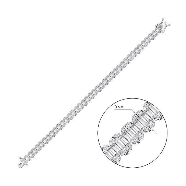 Серебряный браслет с дорожкой из фианитов (арт. 7509/5248) – изображение 2