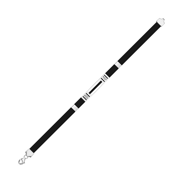 Браслет из каучука с серебряными вставками (арт. 7609/4049) – изображение 1