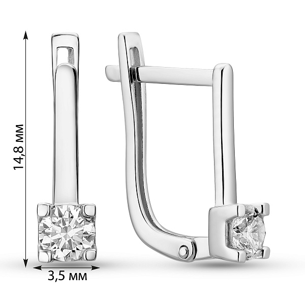 Серьги из белого золота с бриллиантами (арт. С011779030б) – изображение 3