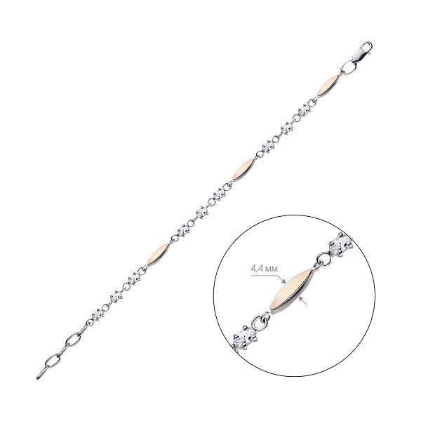 Серебряный браслет с фианитами (арт. 7209/235брп) – изображение 2