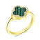Серебряное кольцо Клевер с малахитом и фианитами (арт. 7501/5075/10жмлх) – изображение 1