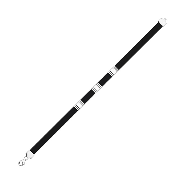Серебряный браслет с каучуком (арт. 7609/5065) – изображение 1