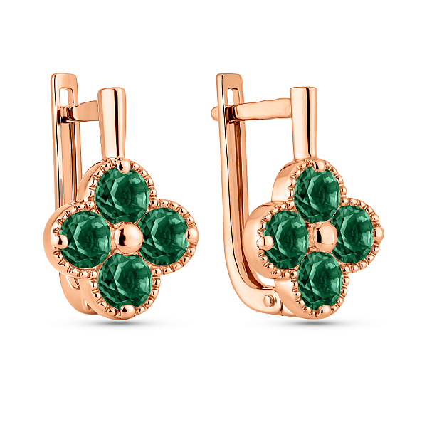 Серьги из красного золота с кварцем (арт. 111246Пз) – изображение 1