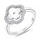 Серебряное кольцо клевер с фианитами (арт. 7501/8512/15) – изображение 1