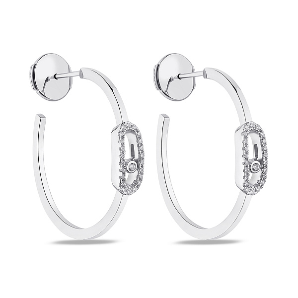 Серьги-пусеты из серебра с фианитами (арт. 7518/6430) – изображение 1