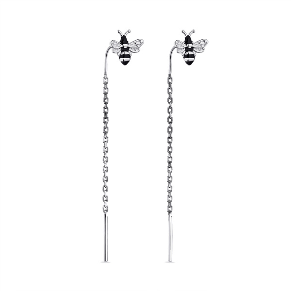 Серьги-протяжки из серебра (арт. 7502/С2Ч/1326еч) – изображение 1
