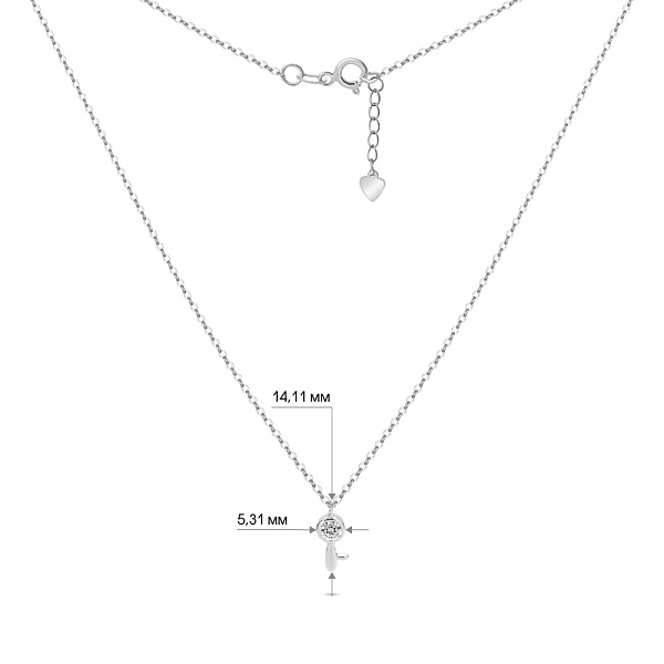 Серебряное колье Ключик с фианитом (арт. 7507/968) – изображение 3