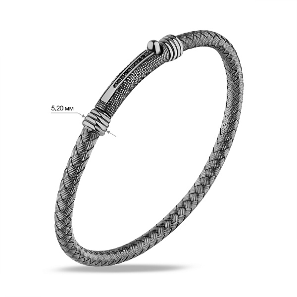 Браслет из серебра с черными фианитами (арт. 7909/3581ч) – изображение 4