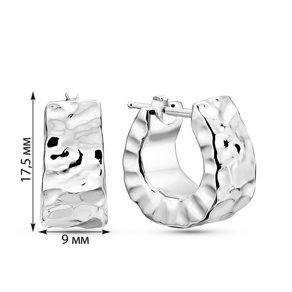 Сережки-кільця з білого золота Francelli (арт. 1091862/15б) – зображення 4