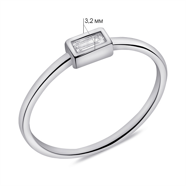 Серебряное кольцо с фианитом (арт. 7501/7025) – изображение 2