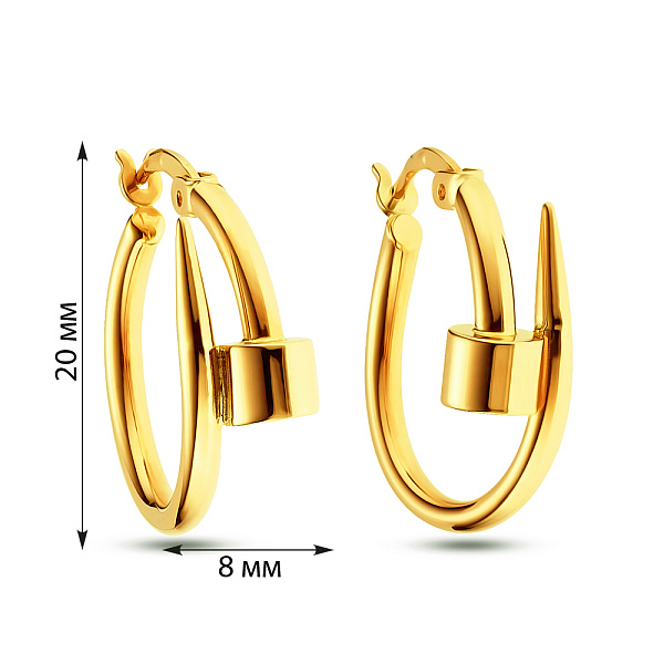 Сережки Цвяхи з жовтого золота (арт. 104996/20ж) – зображення 2