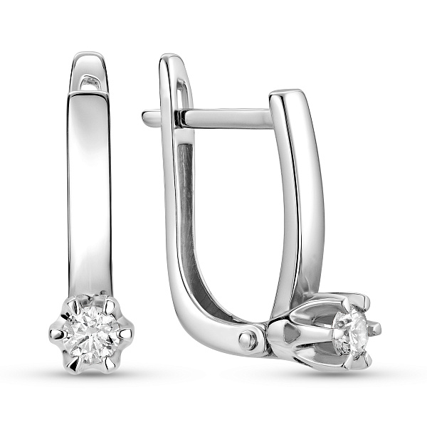 Серьги из белого золота с бриллиантами (арт. С011003020б) – изображение 1
