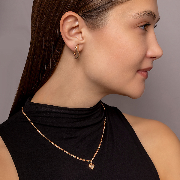 Золотой подвес "Сердце" с одним фианитом (арт. 424293) – изображение 3