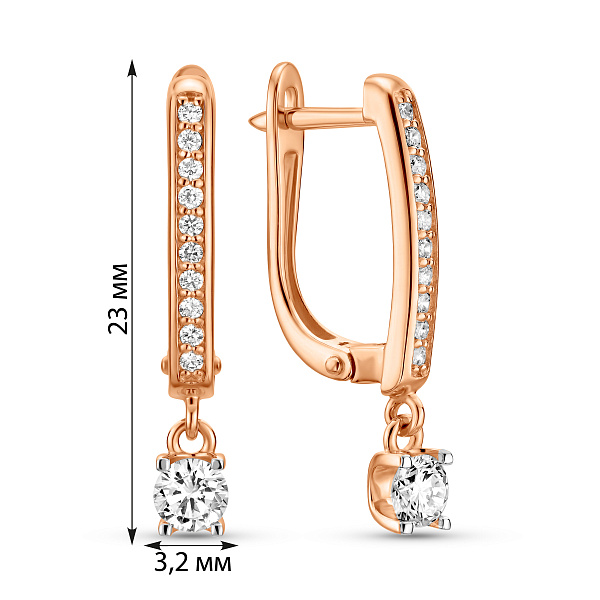Серьги из красного золота с бриллиантами (арт. 2192168201) – изображение 4