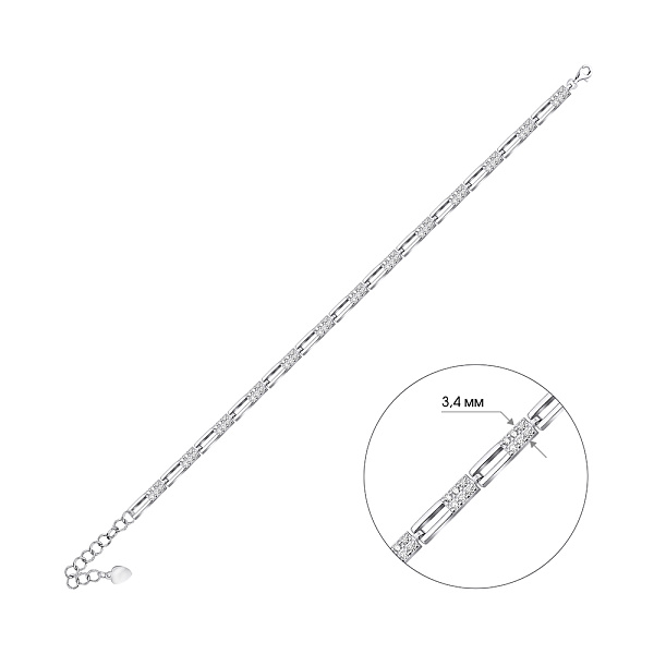 Серебряный браслет с фианитами (арт. 7509/4868) – изображение 2