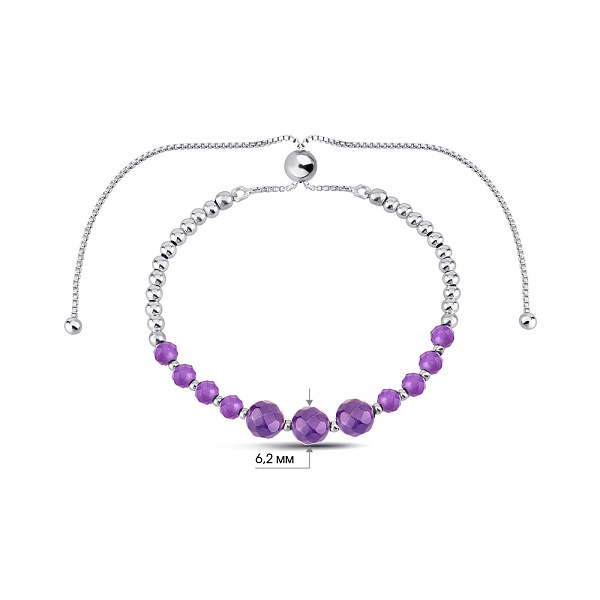 Серебряный браслет с аметистами (арт. 7509/2129028А) – изображение 2
