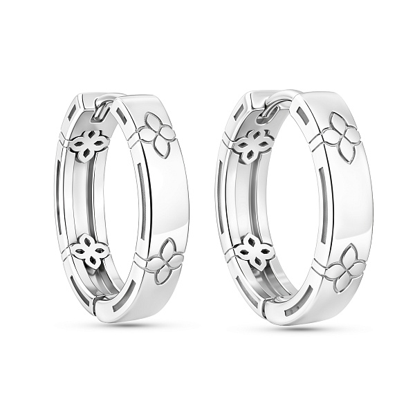 Серебряные серьги без камней (арт. 7502/10394/20) – изображение 1