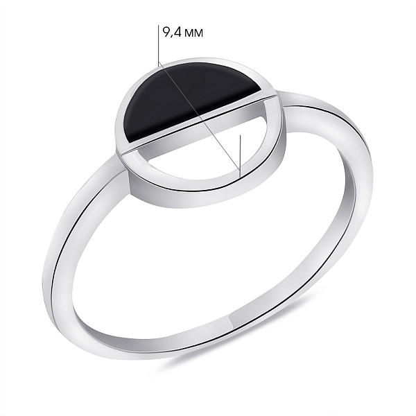 Серебряное кольцо с ониксом (арт. 7501/542окп) – изображение 2