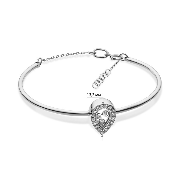 Золотой браслет с фианитами "Капелька" (арт. 323724б) – изображение 3