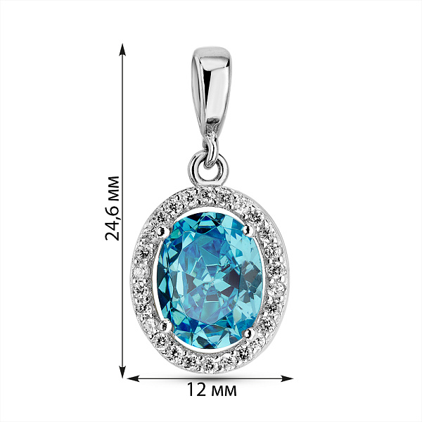 Срібний кулон з фіанітами (арт. 7503/ПК2ФТ/390) – зображення 2