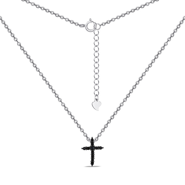Серебряное колье Крестик с фианитами (арт. 7507/1477ч) – изображение 2