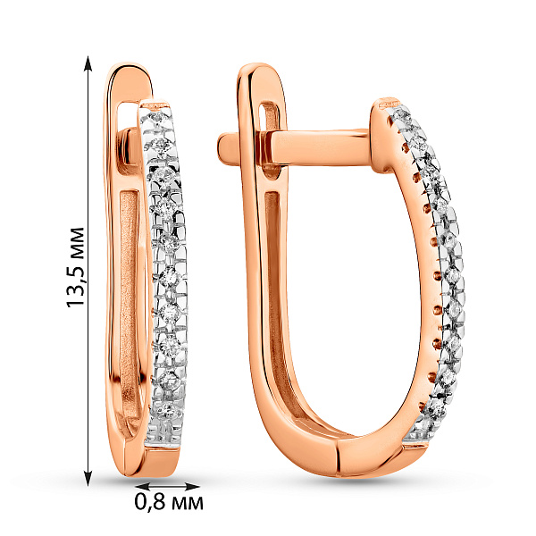 Серьги из красного золота с бриллиантами (арт. С011196005) – изображение 4