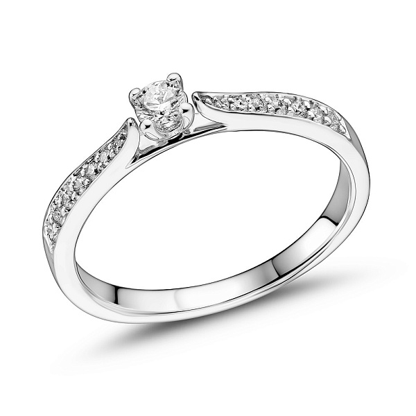 Золотое кольцо с бриллиантами (арт. К341429020б) – изображение 1