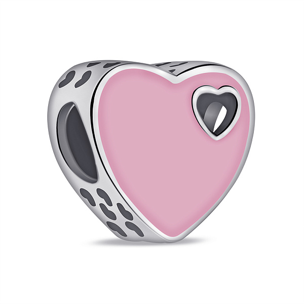 Серебряный шарм Сердце с эмалью (арт. 7903/П5Р/799) – изображение 1