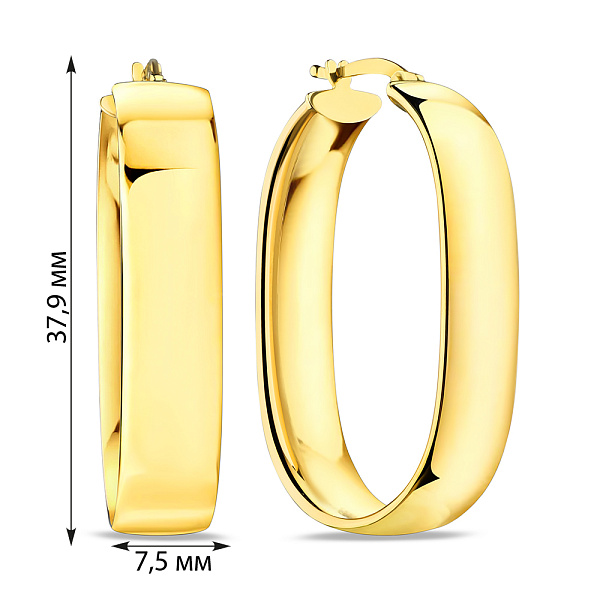 Серьги-кольца из желтого золота (арт. 109956/35ж) – изображение 4