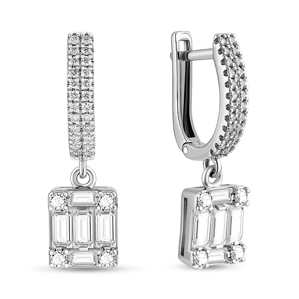Серьги из белого золота с бриллиантами (арт. С011301100б) – изображение 1