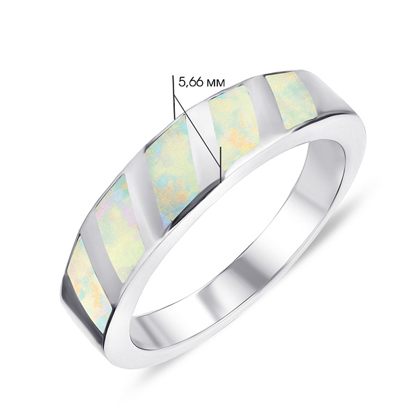 Серебряное кольцо с опалом (арт. 7501/4657Поб) – изображение 2