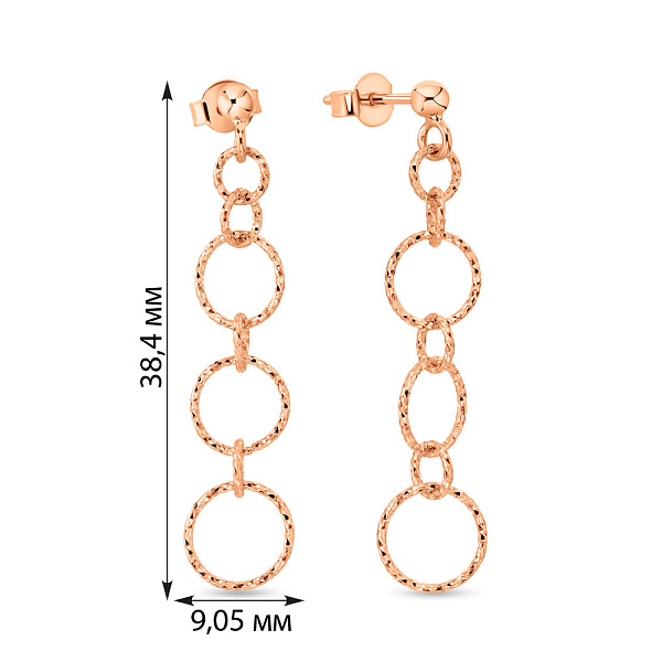 Длинные серьги из красного золота (арт. 108772) – изображение 3
