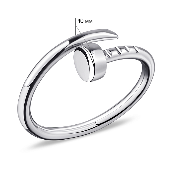 Кольцо "Гвоздь" из серебра без камней (арт. 7501/1501) – изображение 2