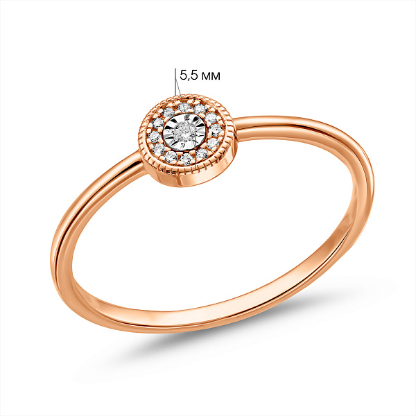 Золотое кольцо с бриллиантами (арт. К011664) – изображение 6