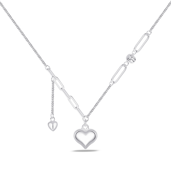 Серебряное колье с подвесками сердечка (арт. 7507/2638) – изображение 1