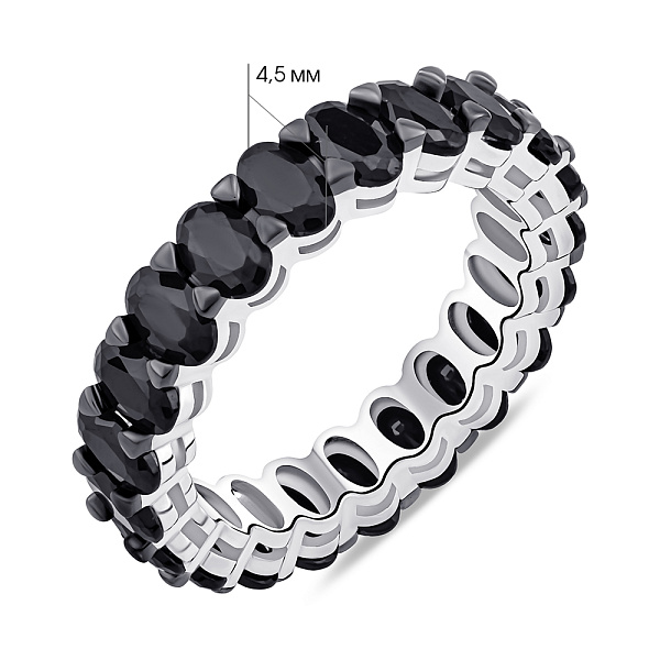 Серебряное кольцо с черными фианитами (арт. 7501/6993бч) – изображение 3