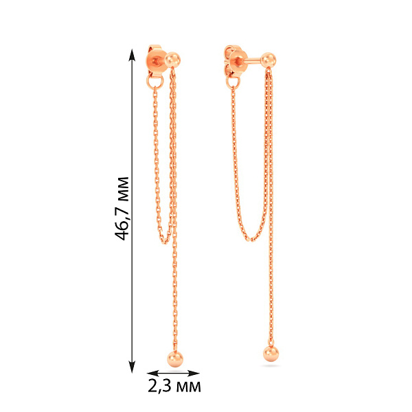 Серьги Fly из красного золота (арт. 1101007) – изображение 5