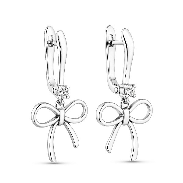 Серебряные серьги Бантики с фианитами (арт. 7902/2006-1) – изображение 1
