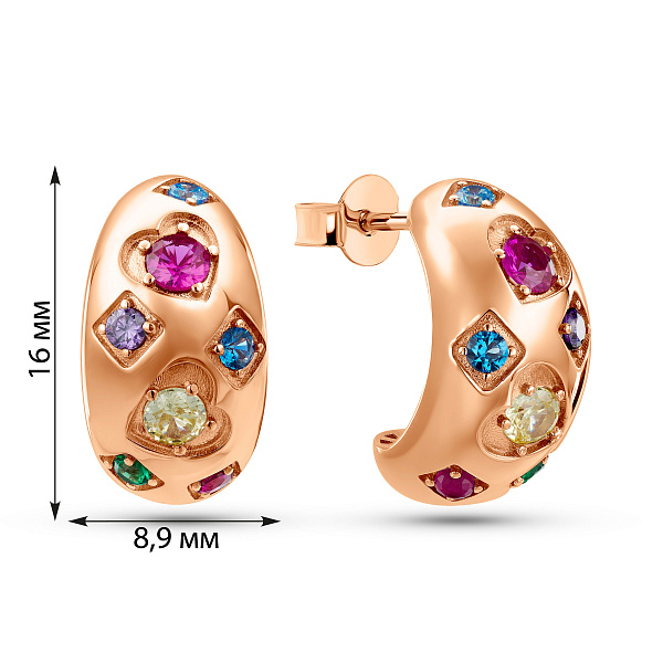 Золотые серьги с фианитами (арт. 111482цв) – изображение 4