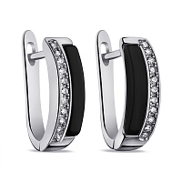 Сережки зі срібла з керамікою і фіанітами (арт. 7502/С2ФК/4000)