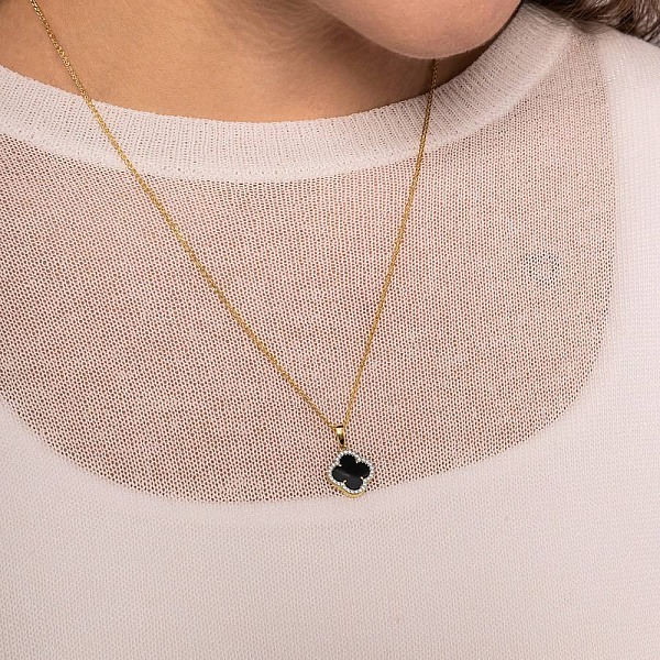 Золотой кулон с ониксом (арт. 441446/10жо) – изображение 2
