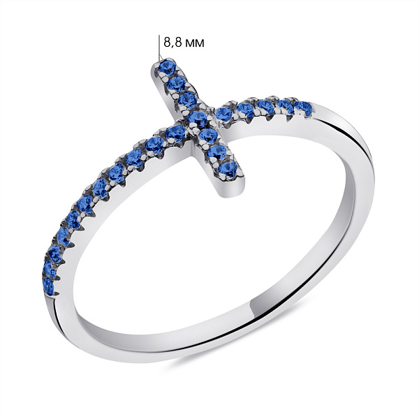 Серебряное кольцо с синими альпинитами (арт. 7501/2160ас) – изображение 2