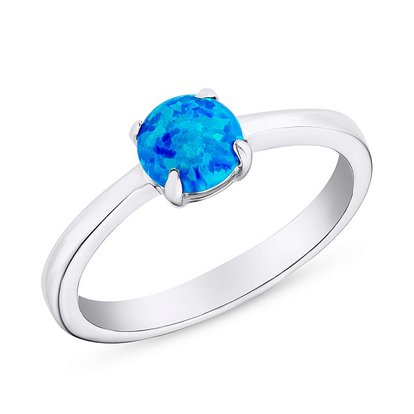 Серебряное кольцо с опалом (арт. 7501/1819Пос) – изображение 1