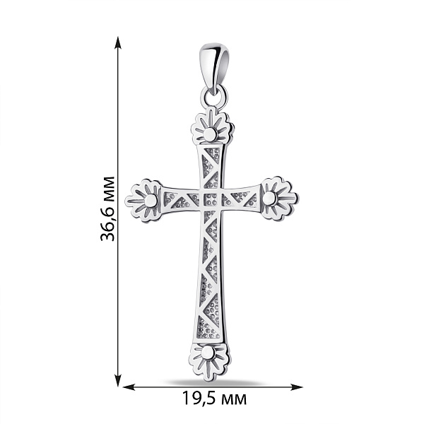 Серебряный крестик без камней  (арт. 7503/4048) – изображение 2