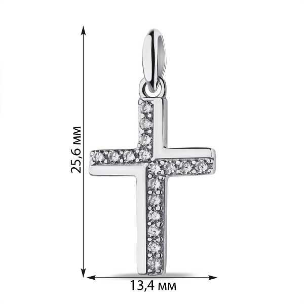 Серебряный крестик с фианитами (арт. 7503/487) – изображение 2
