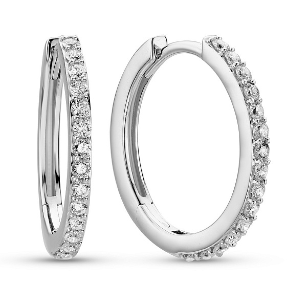 Золотые серьги кольца с бриллиантами (арт. С341606030б) – изображение 1
