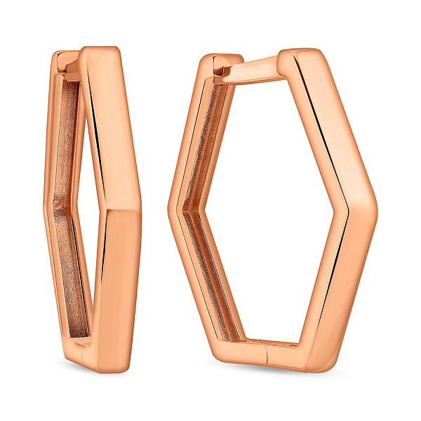 Серьги из красного золота без камней (арт. 110889) – изображение 1