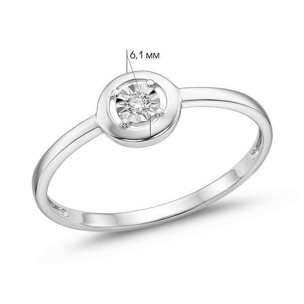 Кольцо из белого золота с бриллиантом (арт. К011726005б) – изображение 3